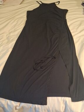 Planet Gold Black Form Fitting Midlength Dress